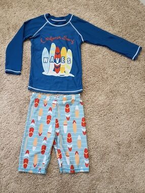 Boys Swimwear Long Sleeve Swim Top & Boardshorts